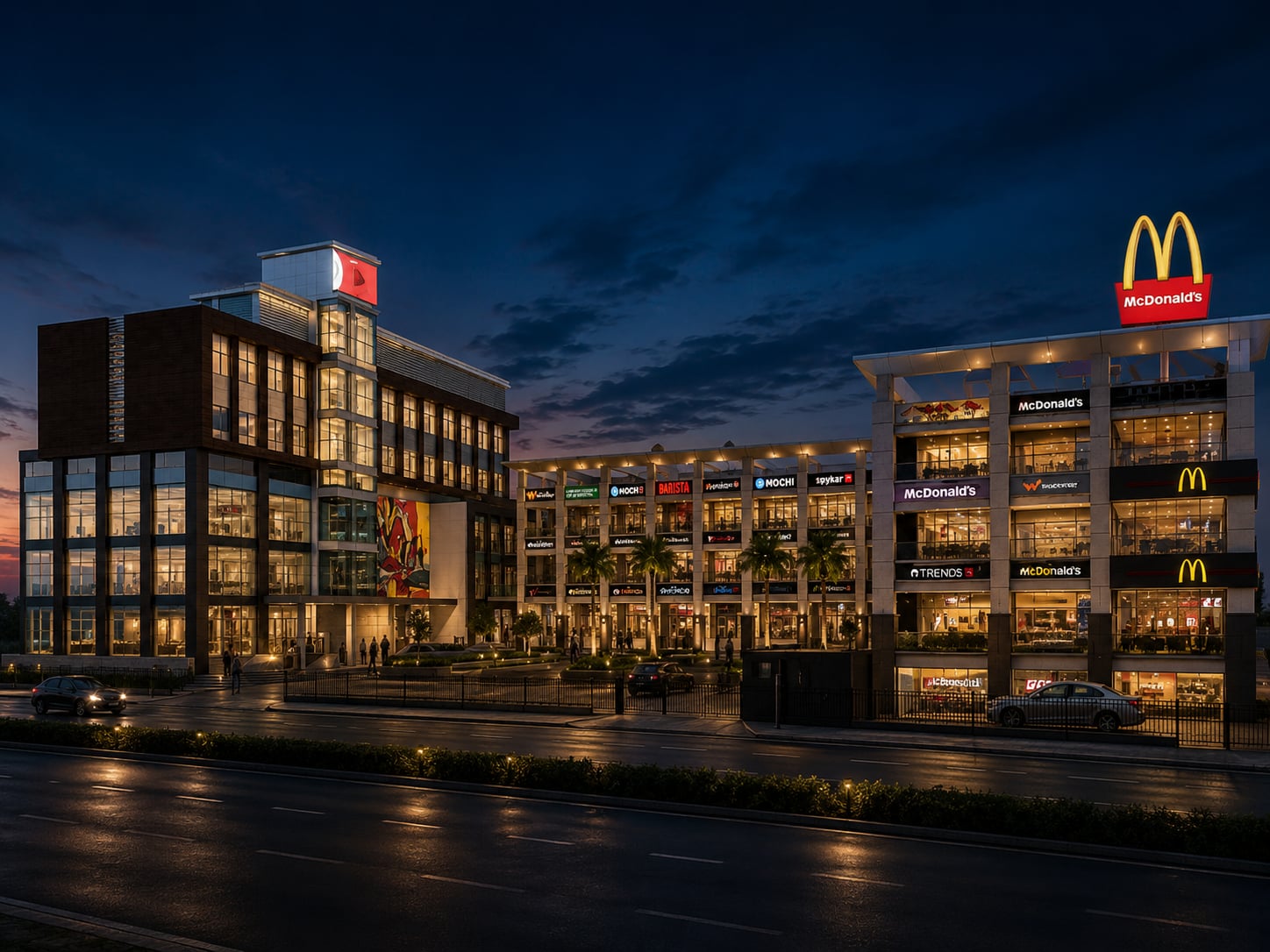 Divine Business Park & Hotel, Kurukshetra featuring integrated retail, commercial, office, and hospitality facilities within a modern mixed-use development.