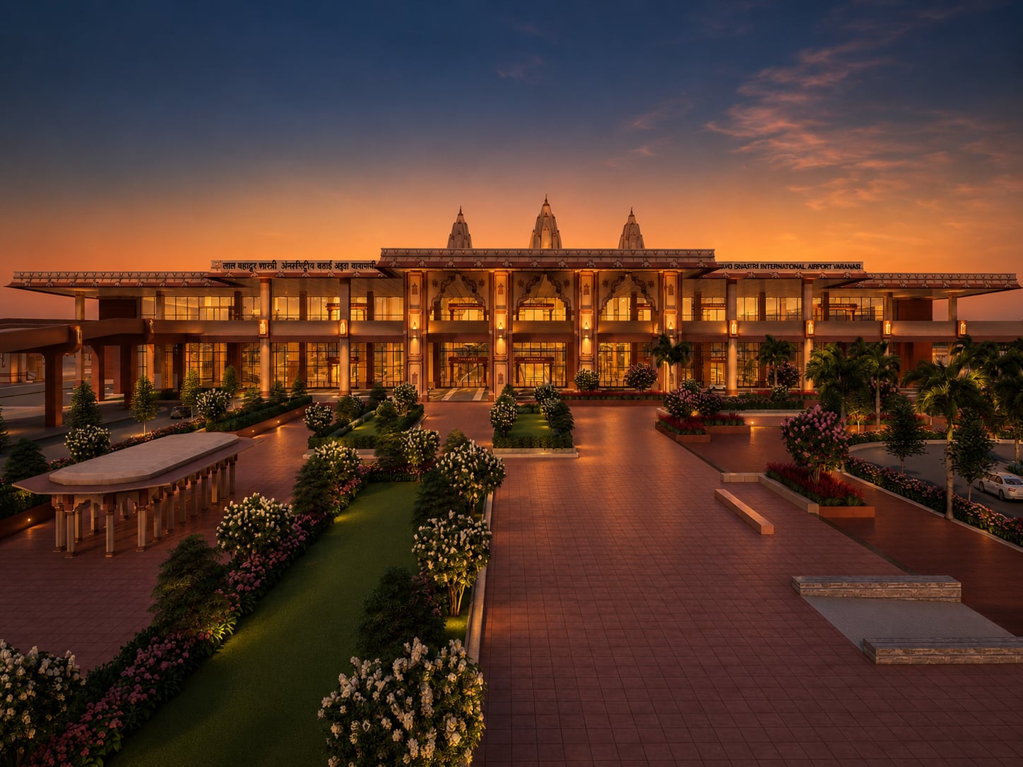 Lal Bahadur Shastri International Airport, Varanasi featuring modern terminal architecture, advanced aviation infrastructure, and passenger facilities.