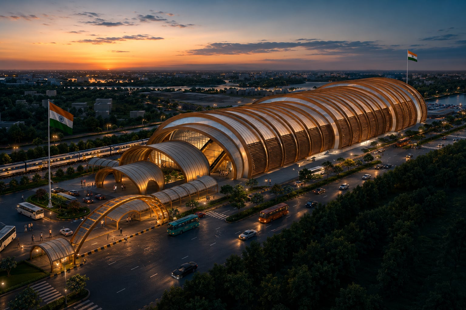 Passenger Terminal Building at Petrapole, West Bengal featuring modern border transit infrastructure, advanced passenger facilities, and contemporary terminal architecture.