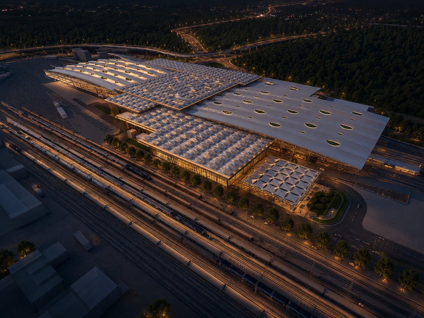 Upgraded Secunderabad Railway Station featuring modern station architecture, enhanced passenger facilities, and integrated transportation infrastructure.